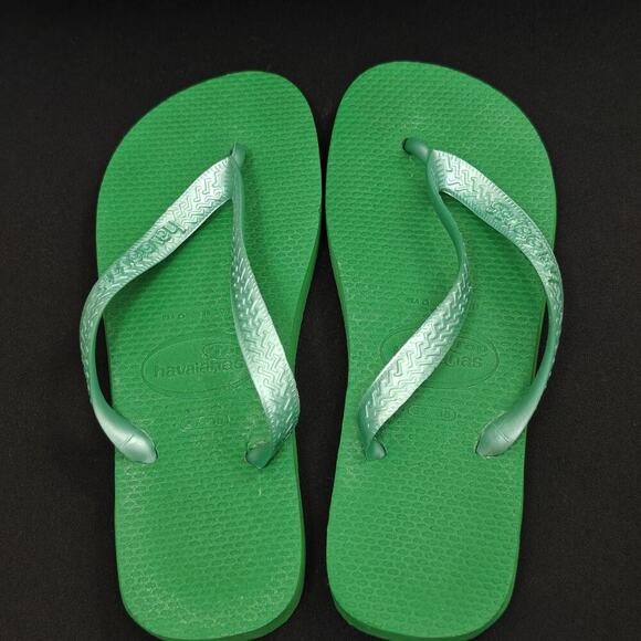 Havaianas & Freewaters Flip Flops Women’s Size 7/8W / EU 37/38 Green Coral Red - Picture 5 of 11